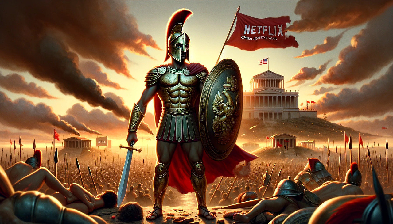 DALL·E 2024-02-16 00.06.16 - Illustrate a scene in the style of a Pixar animation that captures the epic narrative of Achilles from the Iliad. Show Achilles as a mighty warrior, l.jpg