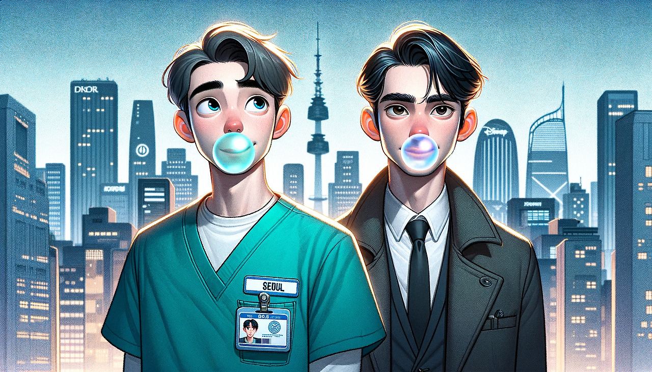 DALL·E 2024-02-08 20.27.28 - Create an illustration inspired by Pixar Animation Studios' signature style, depicting two male characters with features commonly associated with indi.jpg