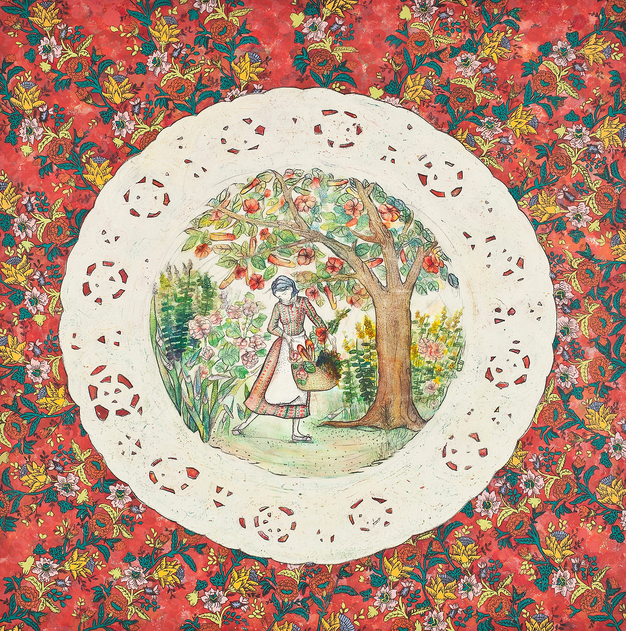 이소발, 욕망정원.145x145.종이에 혼합재료, 2014.jpg