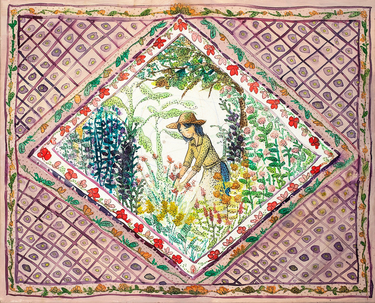 이소발, 꿈의 정원. 종이에 혼합재료, 2017.jpg