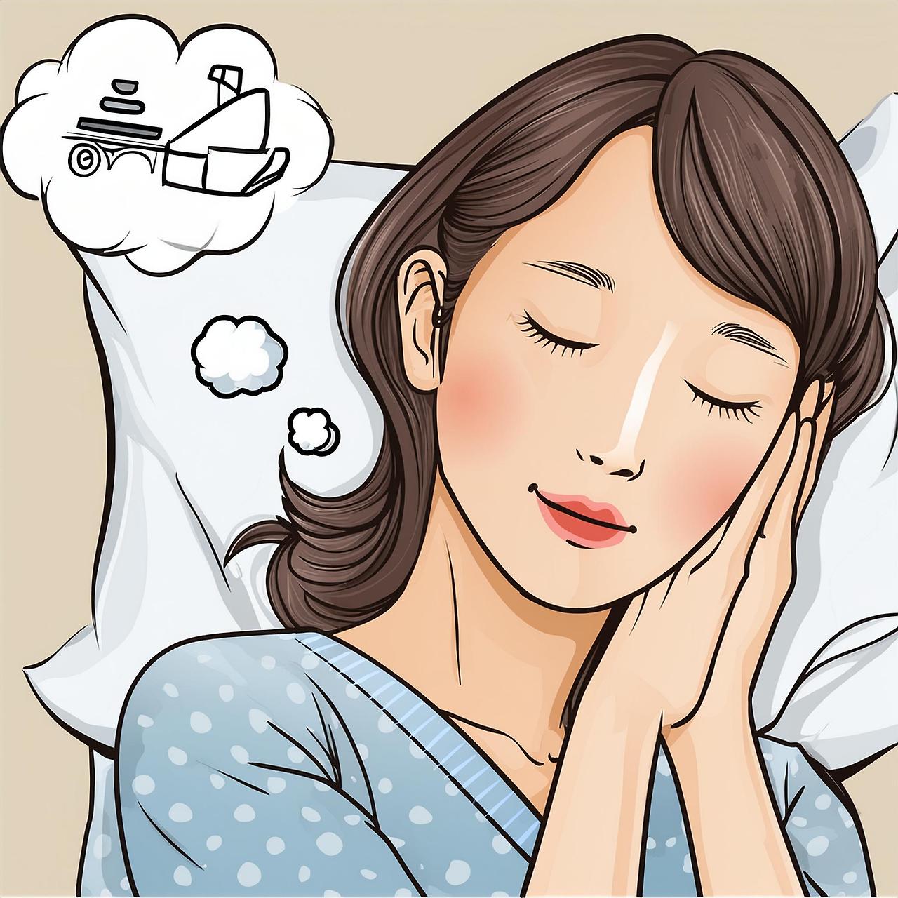 Firefly 눈을 감고 잠을 자면서 남자 친구와 산책을 하는 꿈을 꾸는 한국 젊은 여성을 그려주세요. 사실적으로 그려주세요 63281.jpg