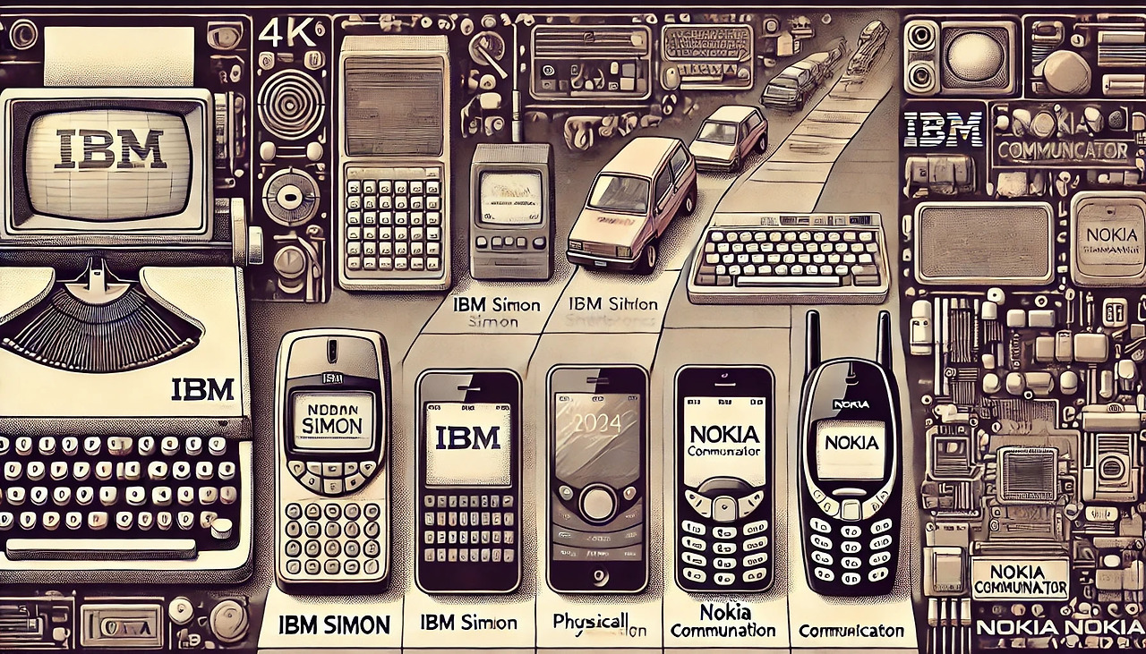 IBM _0003_DALL·E 2024-11-24 20.37.19 - A retro-tech illustration depicting the transition from IBM Simon to modern smart.jpg
