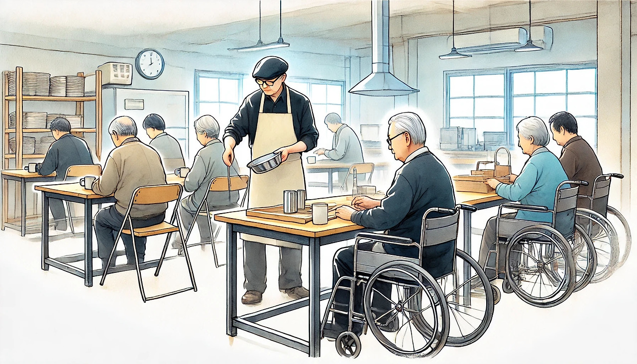 DALL·E 2024-08-06 16.03.31 - A realistic watercolor-style image of an elderly person participating in a vocational training program in Korea, learning new job skills in a classroo 복사.jpg