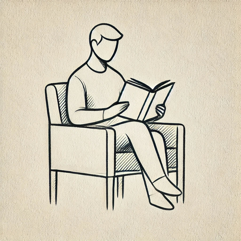 re _0012_DALL·E 2025-02-16 21.55.30 - A minimalistic pencil sketch of a person reading a book while sitting comfortably .jpg