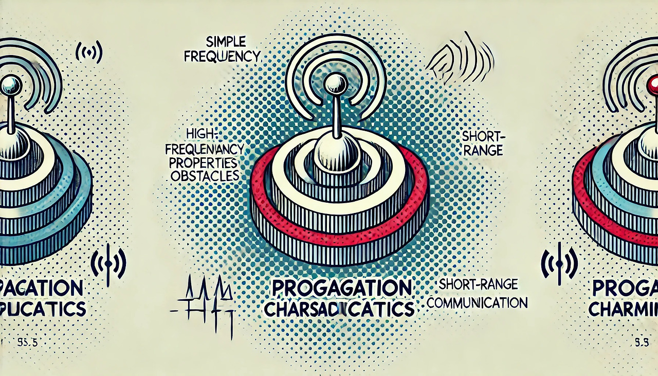 DALL·E 2024-06-22 23.46.21 - A simple pop art style image with a white background and some padding around the edges illustrating 'Propagation Characteristics'. The image shows hig.jpg