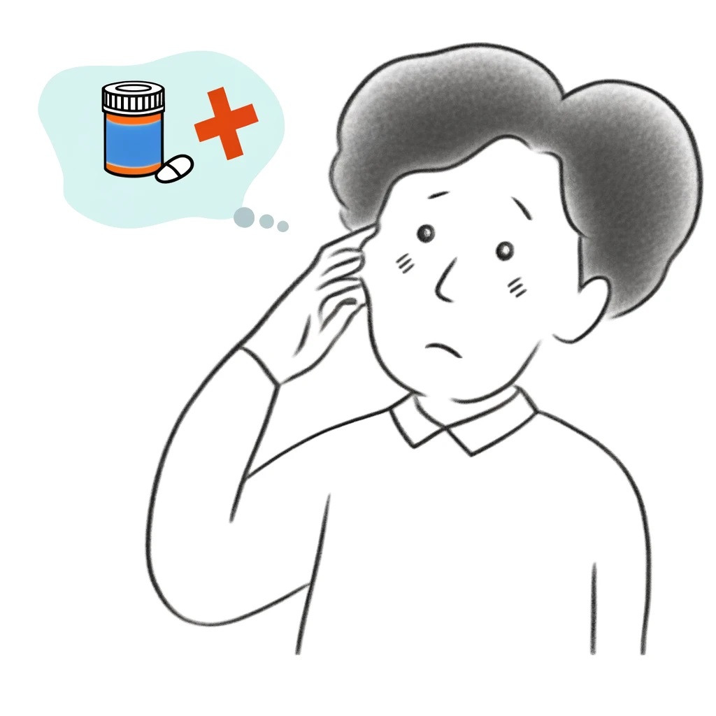 5-1 DALL·E 2024-05-23 20.45.41 - A simple pencil sketch of a Korean retired person worrying about health issues, with a white background and color elements. The person is holding a pi.jpg