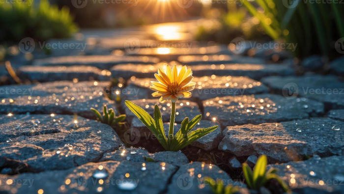 flower-growing-through-pavement-with-sunlit-background-and-water-droplets-photo.jpg