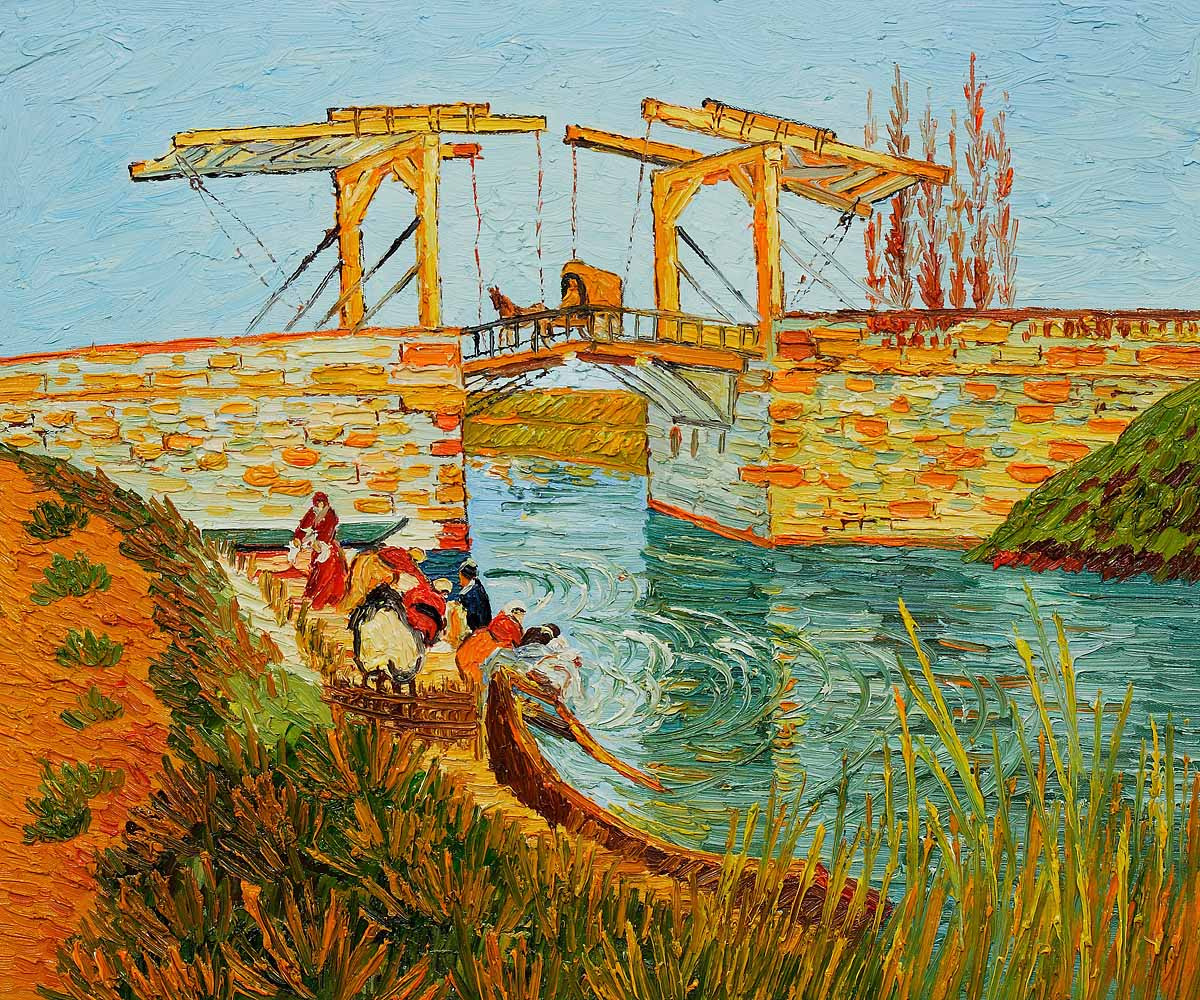 Langlois Bridge at Arles with Women Washing by Vincent Van Gogh OSA411.jpg