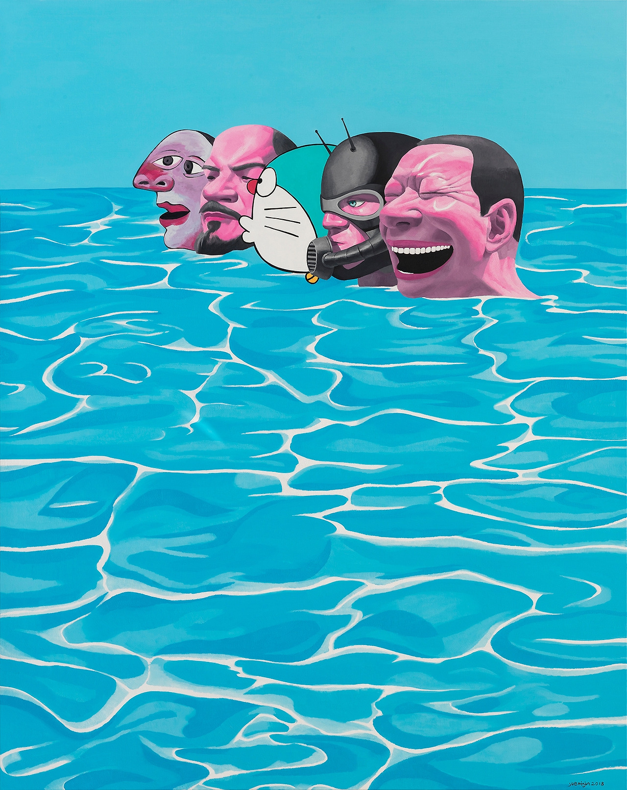 The Blue Ocean, Oil on Canvas 250x200cm ⓒYue Minjun 2020.jpg