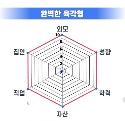 30대 여자가 선호하는 '육각형 남자'