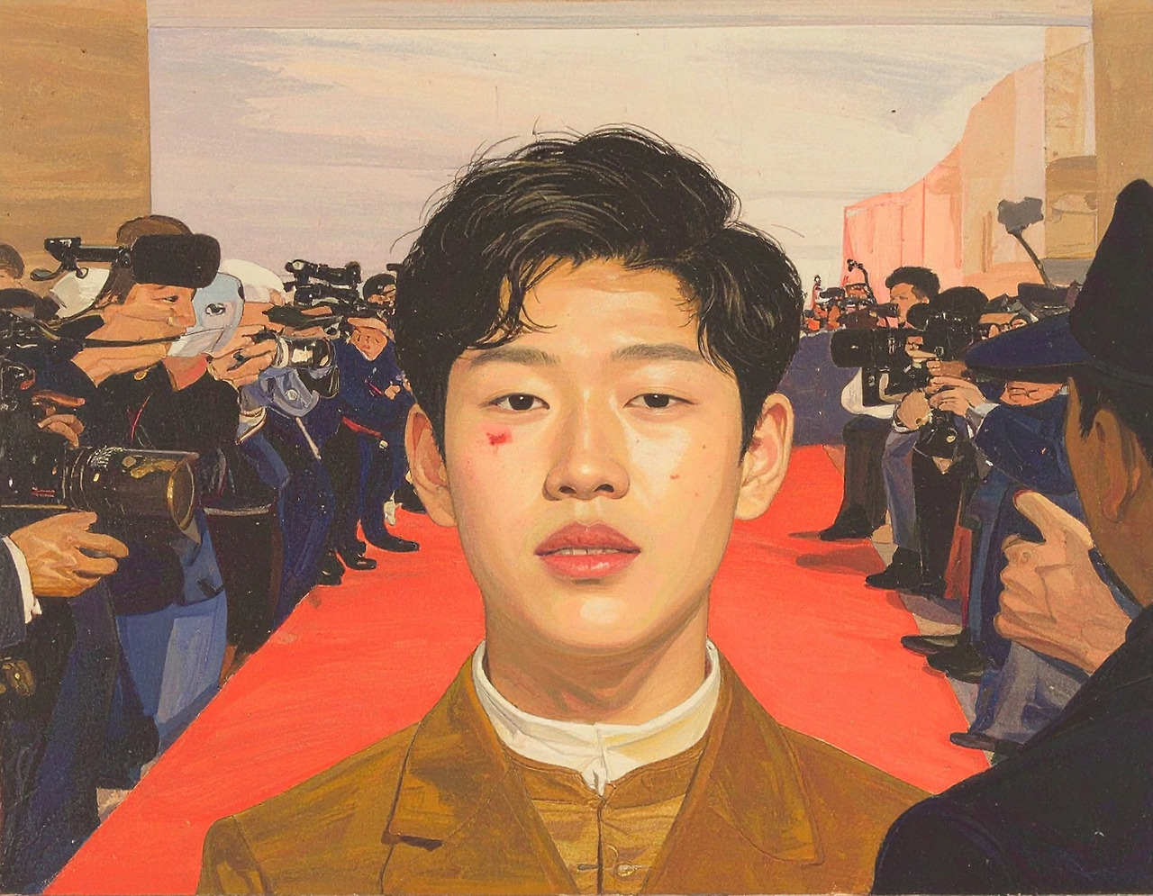 Firefly A Korean teenager is walking down the red carpet with his face exposed after being caught by (1).jpg