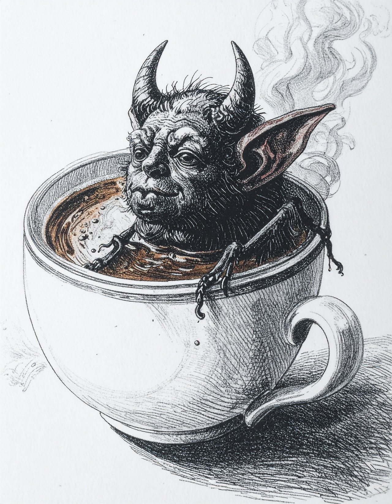 Firefly_A devil in the form of a fly is enjoying a bath in a coffee cup filled with hot coffe 927223.jpg