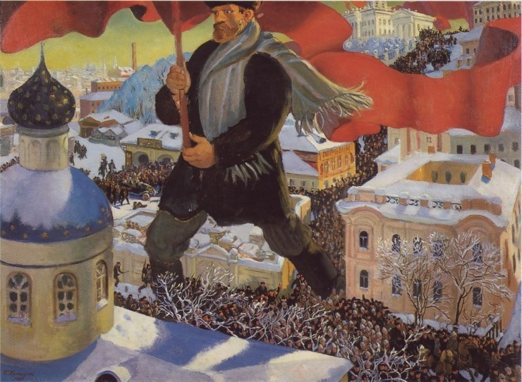 쿠스토디예프, 1920년.  《 볼셰비키 (Bolshevik)》  캔버스에 유채, 101 × 141 cm.트레티야코프 미술관.jpg