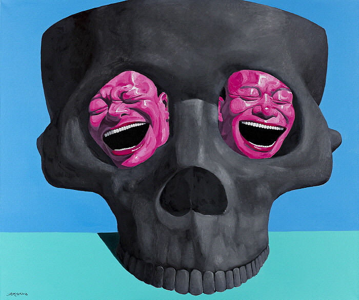 Gaze, Oil on Canvas 200x240cm 2012 ⓒYue Minjun 2020.jpg