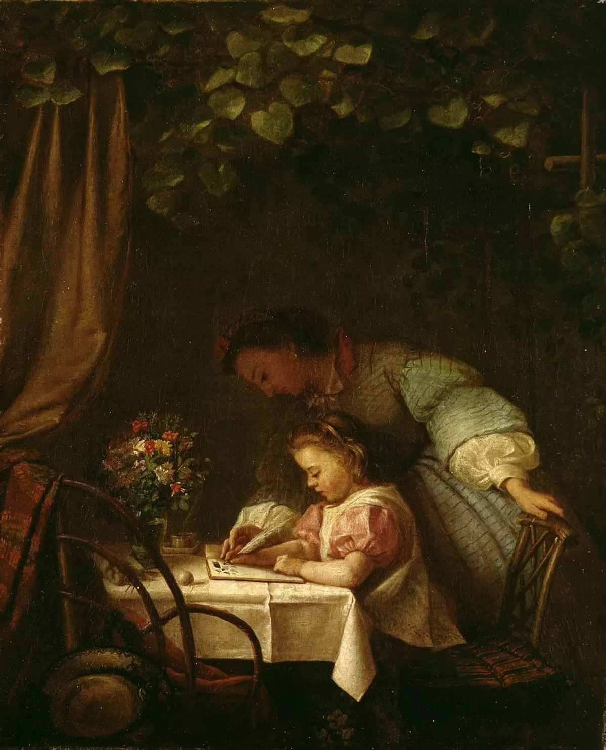 Ida Silfverberg, Woman teaching a Child to Read, 1857-65, Serlachius Museums.jpg