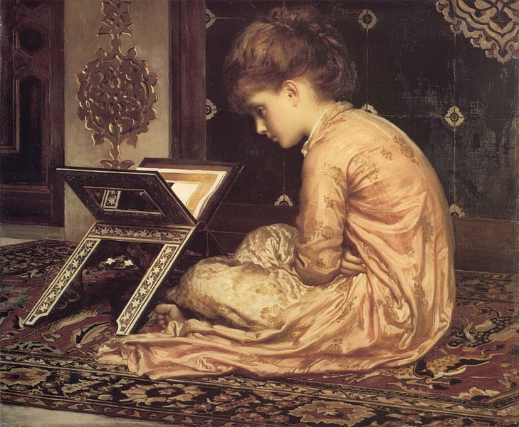 Frederick Leighton, Study at a Reading Desk, 1877, Sudley House.jpg