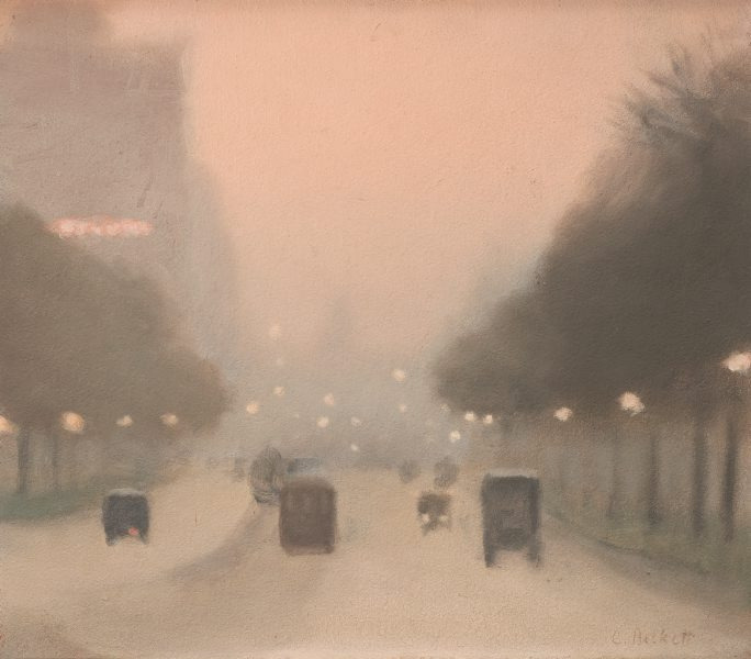 Clarice Beckett - Evening, St Kilda Road, 1930.jpg