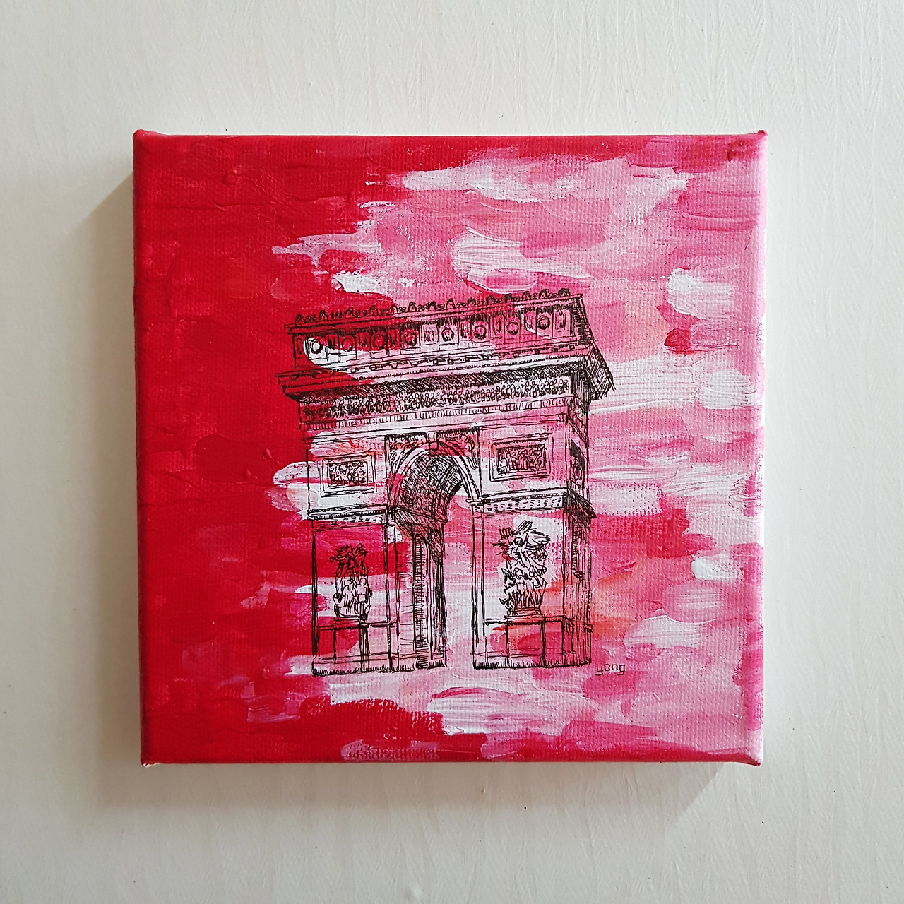 개선문 아크릴 위 드로잉.jpg