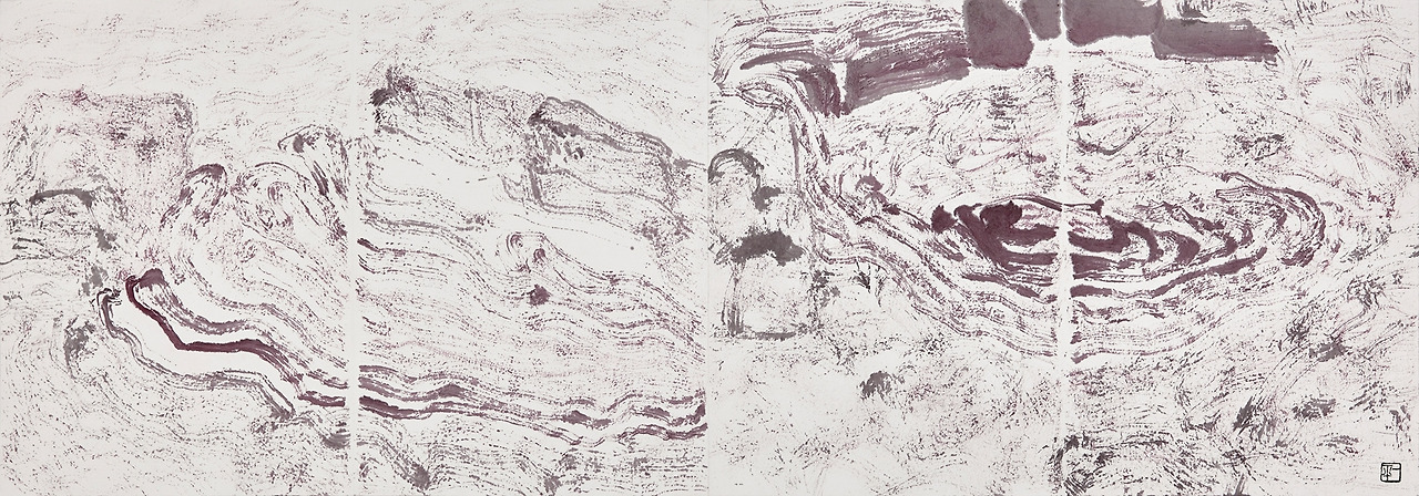 애월의 지문, 화첩, 분채, 먹, 35X99cm, 2018.jpg