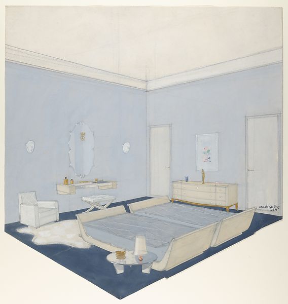 André Arbus, Design for a Bedroom in Blue with Twin Beds, 1935, © 2000–2020 The Metropolitan Museum of Art. All rights reserved..jpg