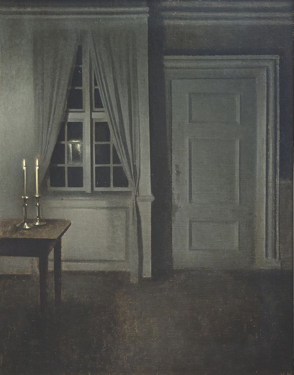빌헬름, Interior with Two Candles, Date unknown, oil on canvas, Private collection.jpg
