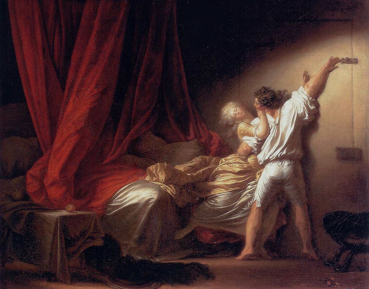 Jean-Honoré Fragonard, 빗장, Le Verrou, 1777, Louvre Museum.jpg