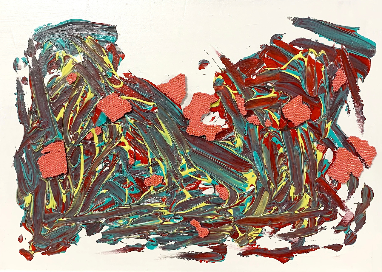 해소9, 330x450x50mm, acrylic paint, pin, 2019, 60만원.jpg