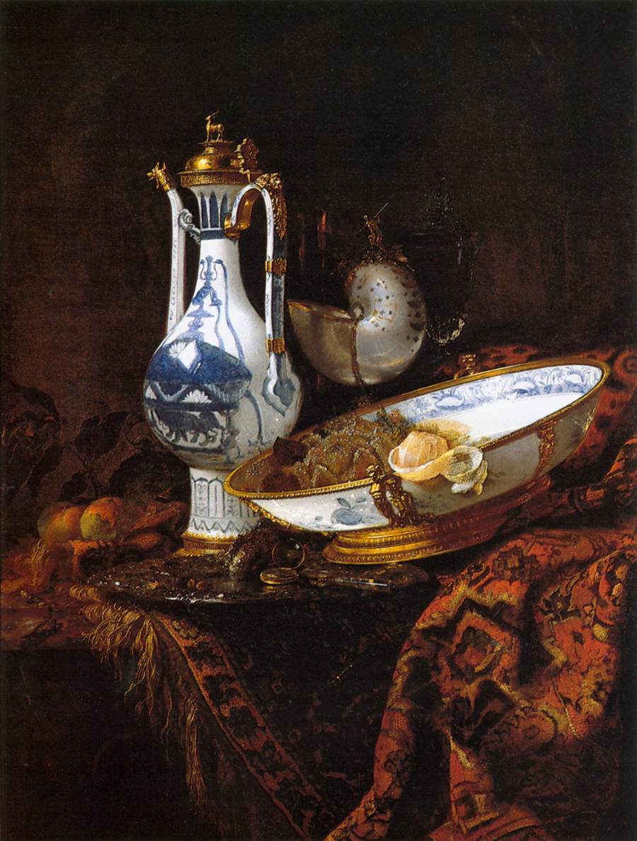 Willem kalf, Still life with an quamanile fruit and a nautilus cup, 1660.jpg