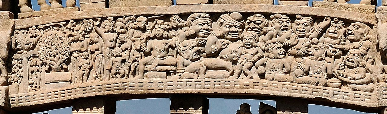 Temptation_of_the_Buddha_with_Mara_and_his_daughters_and_the_demons_of_Mara_fleeing_Sanchi_Stupa_1_Northern_Gateway.jpg