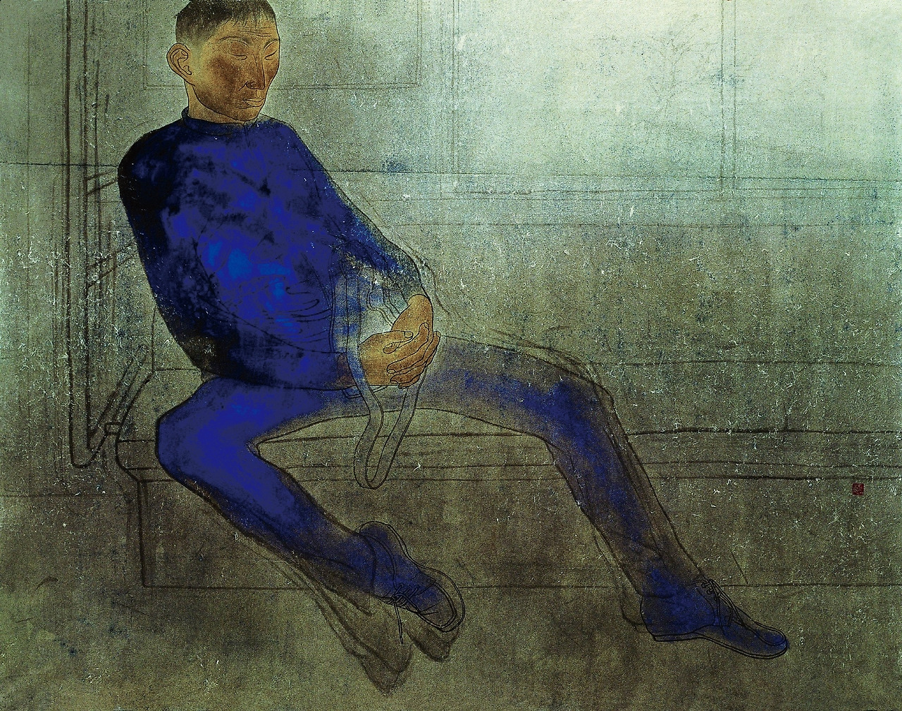 김선두, 〈2호선〉, 1985, 종이에 먹, 색, 117×150cm, 국립현대미술관 소장.jpg