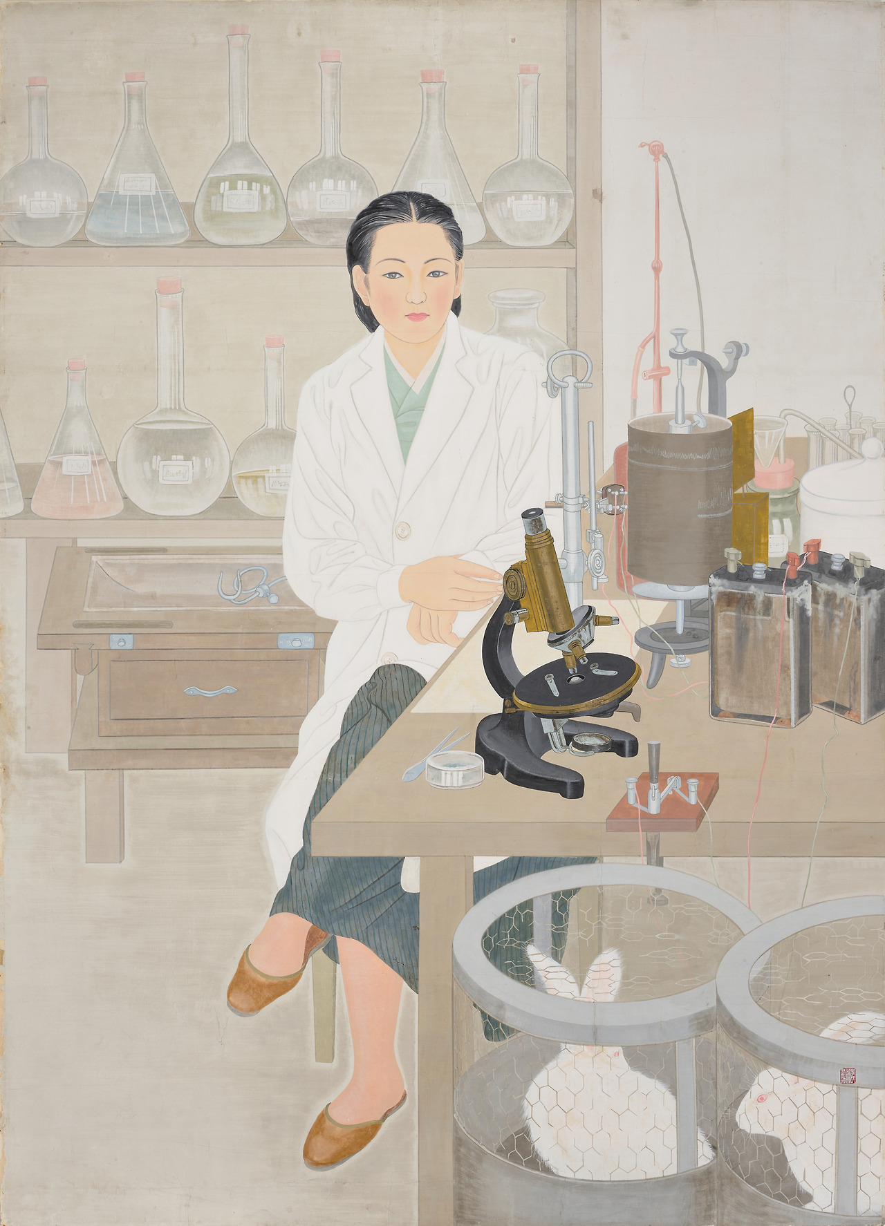 1. 이유태, 〈인물일대 탐구〉, 1944, 종이에 색, 212×153cm, 국립현대미술관 소장.jpg