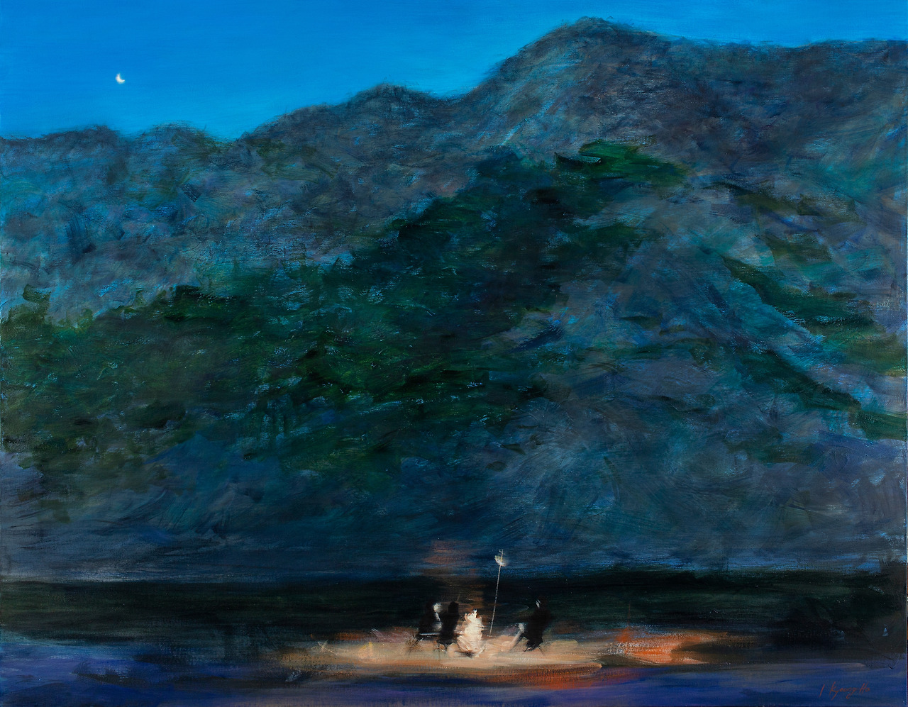 하이경, 동강 캠핑 (Donggang River camping), 91 x 116.8cm, Oil on canvas, 2021 .jpg
