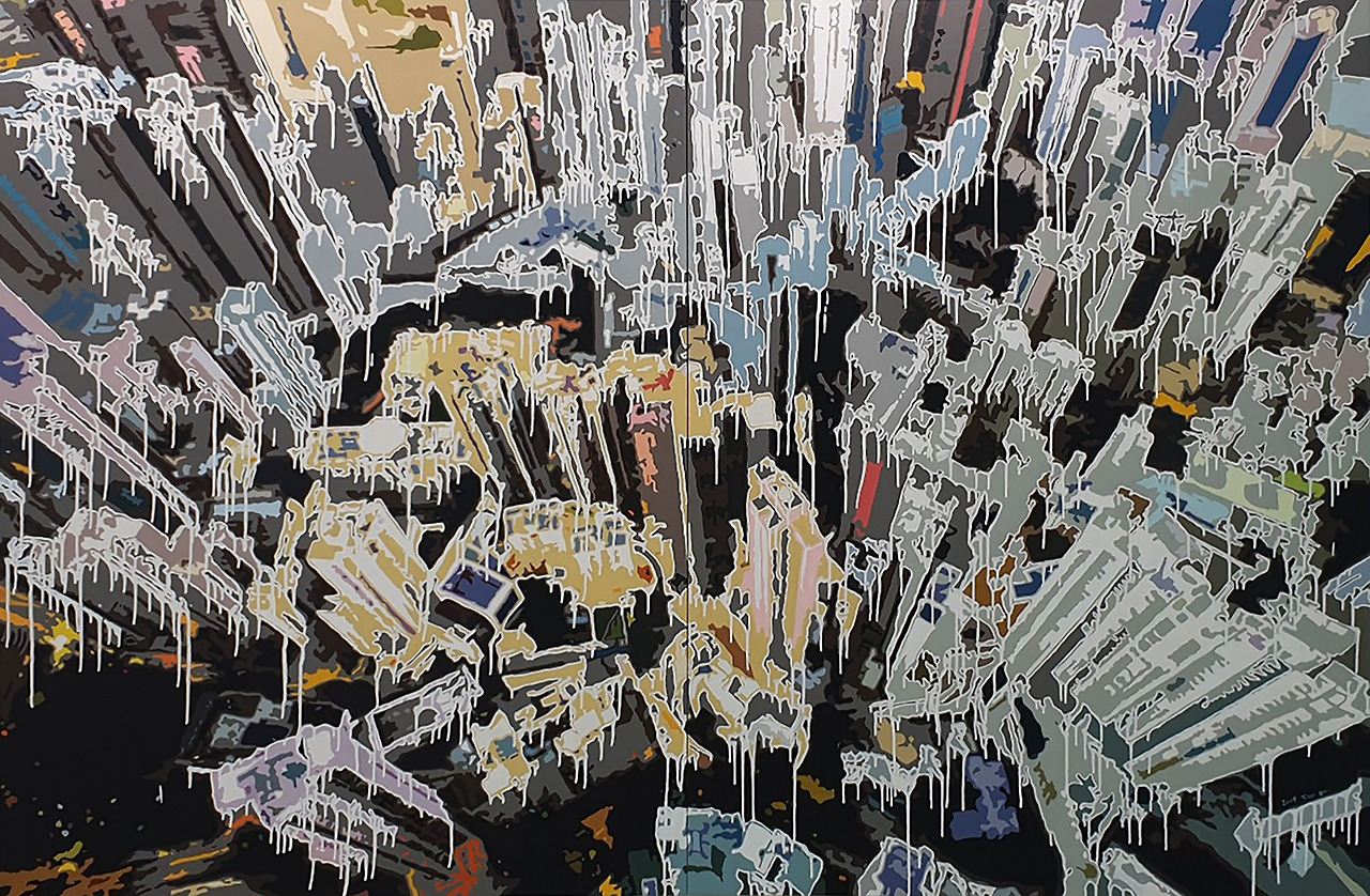 현재의 욕망-435207, 162.2x123.4cmx2pcs, 한지에 아크릴, 혼합재료, 2019.jpg