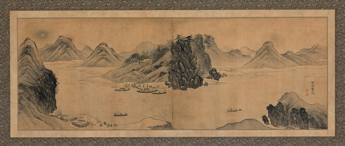 겸재 정선_연강임술첩 웅연계람_1742_ 종이에 수묵담채_ 95.7x34.5cm.jpg