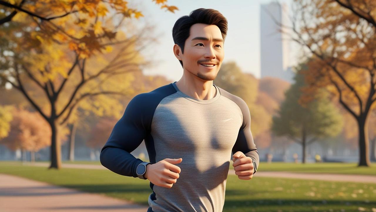 매일 아침 달리기하는 30대 남자 잘생기고 따뜻한 느낌.jpg