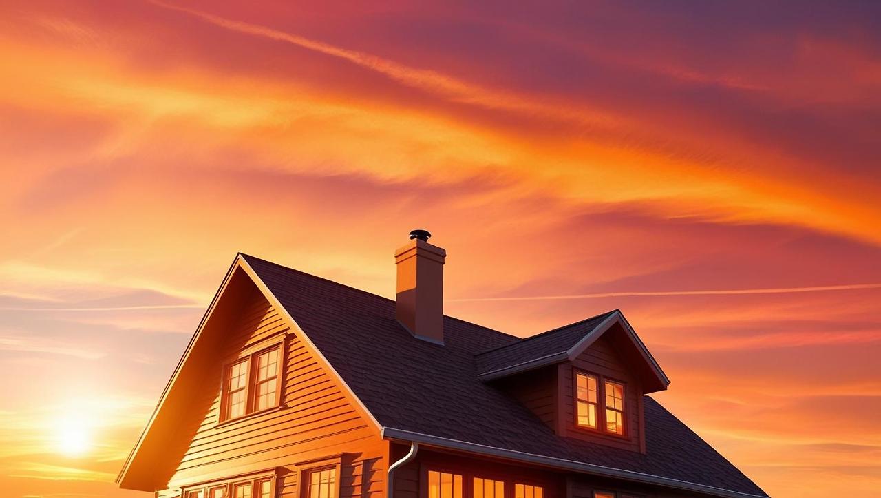 노을이 지는 집 앞 풍경을 따뜻한 색감으로 표현.jpg