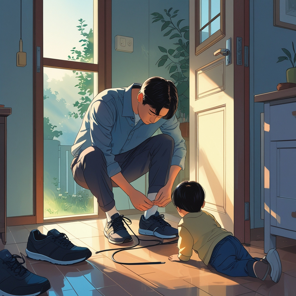 Leonardo_Phoenix_10_A_Korean_father_in_his_30s_tying_his_shoel_3.jpg