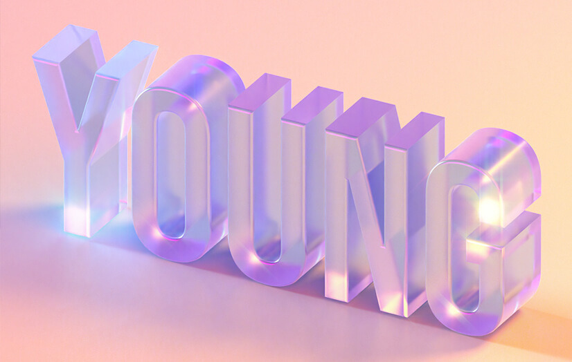 YOUNG-3D-glass-creative-typography-design.jpg