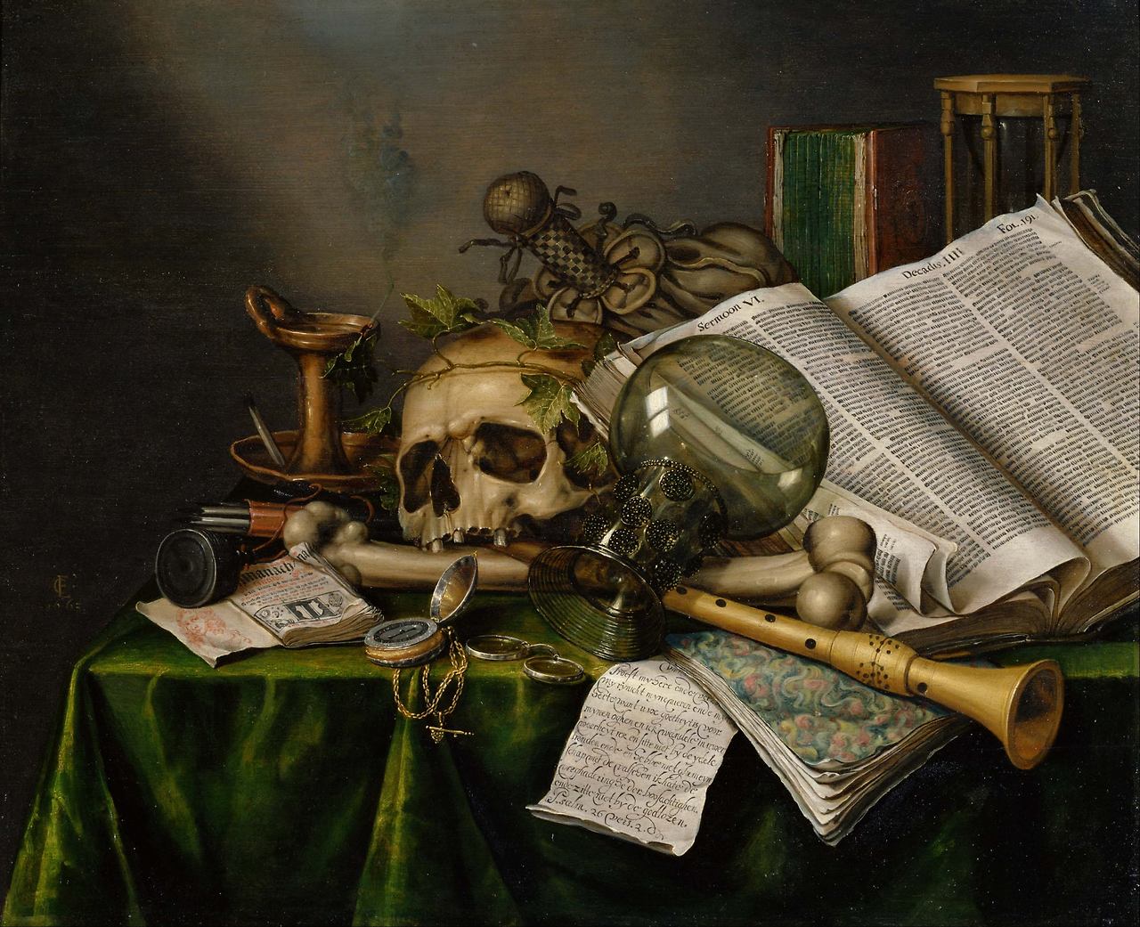 Still Life with Books and Manuscripts and a Skull_Edwaert Collier_1663.jpg