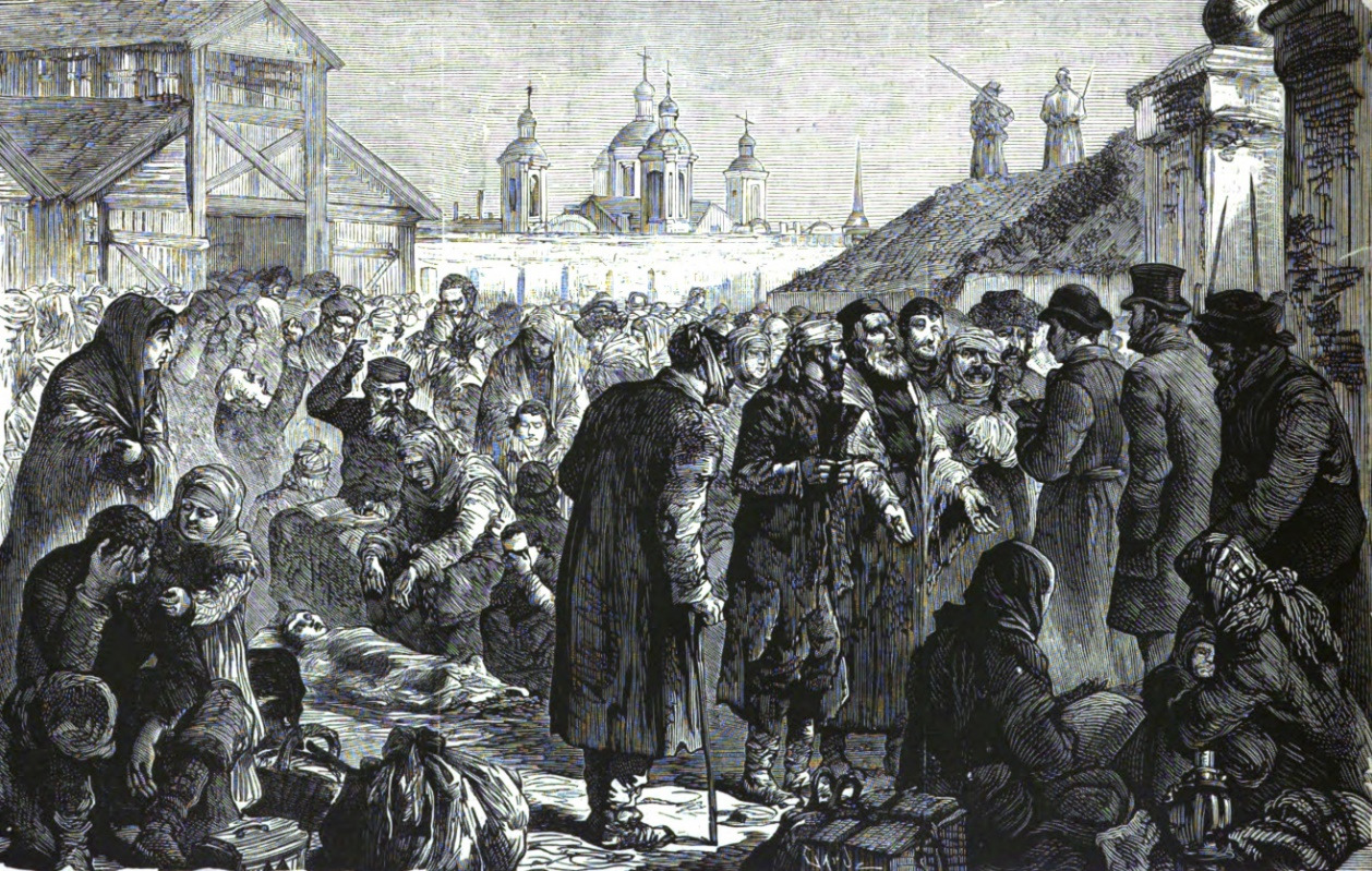 1881년 러시아 남서부 키예프에서 발생한 유대인 탄압 사건인 최악의 포그롬을 묘사한 삽화.jpg