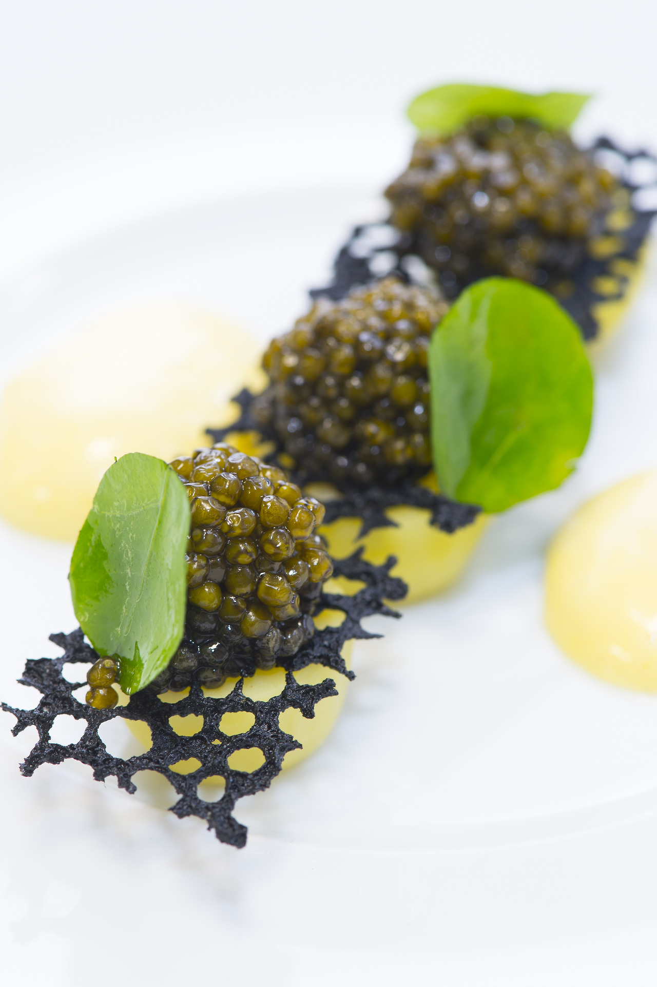 Caviar et l’œuf en sabayon fumé © Laurence Mouton.jpg