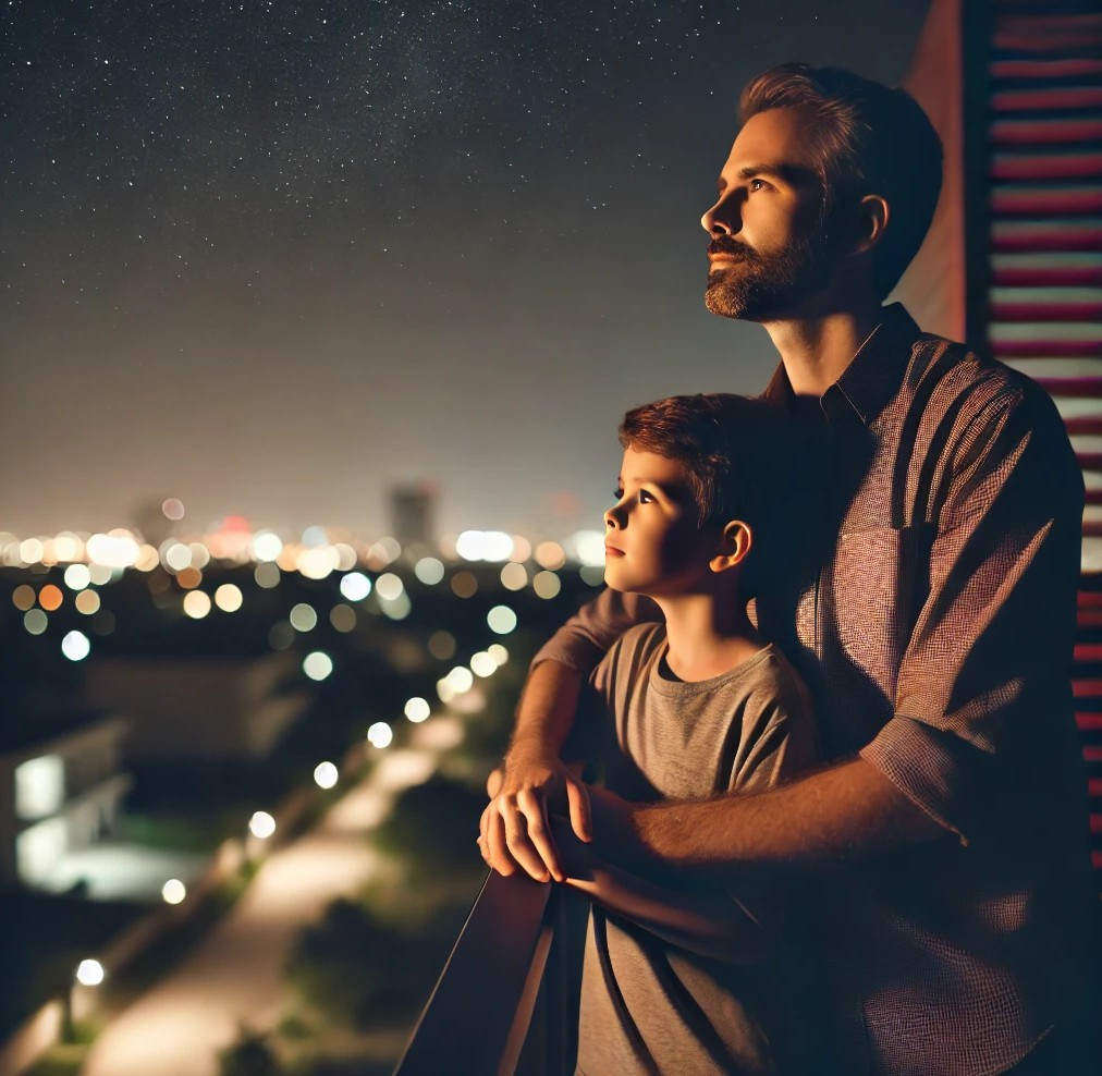 아빠와 아들 같은 곳 응시.jpg