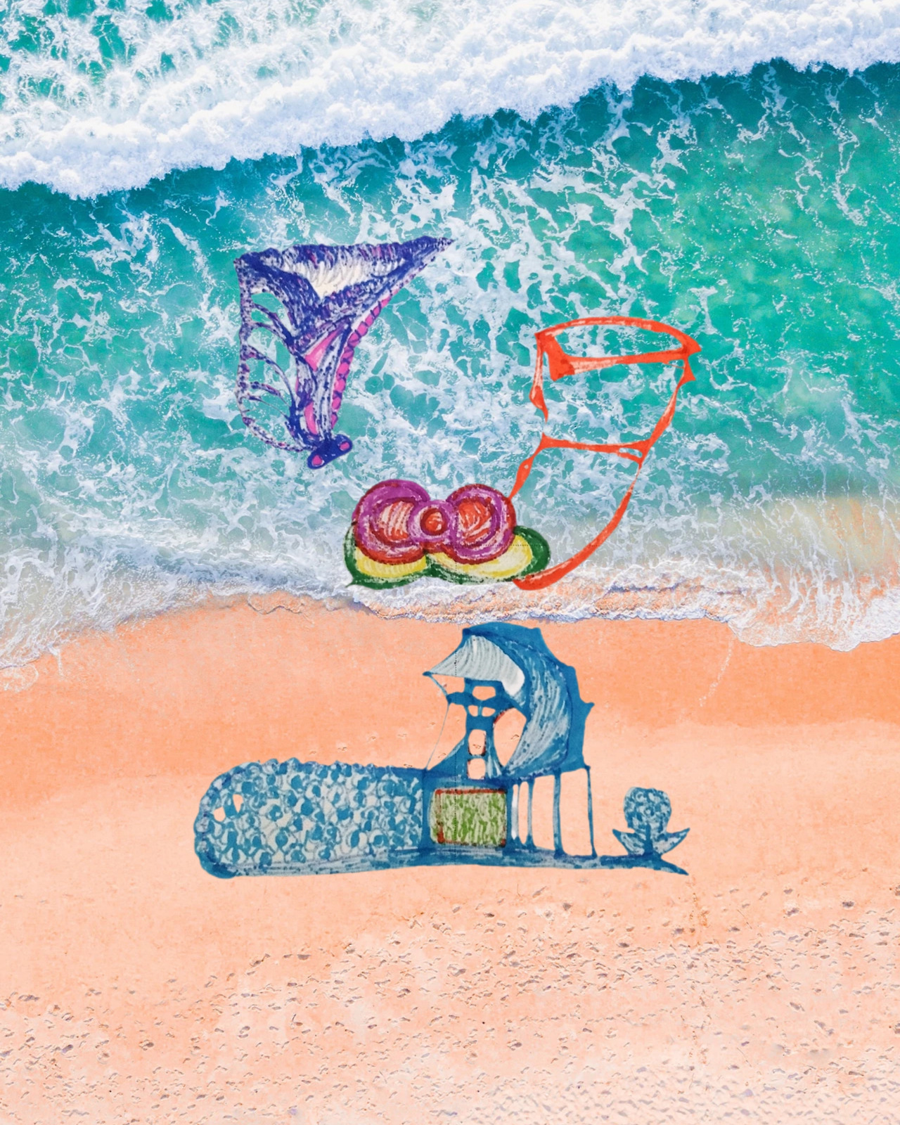 해변 위에 놓인 내 그림 조각.jpg