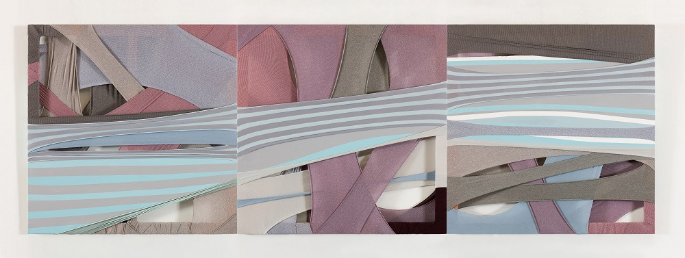 1.The composition II,110x330cm,fabric.colored stripes,frame,2015.jpg