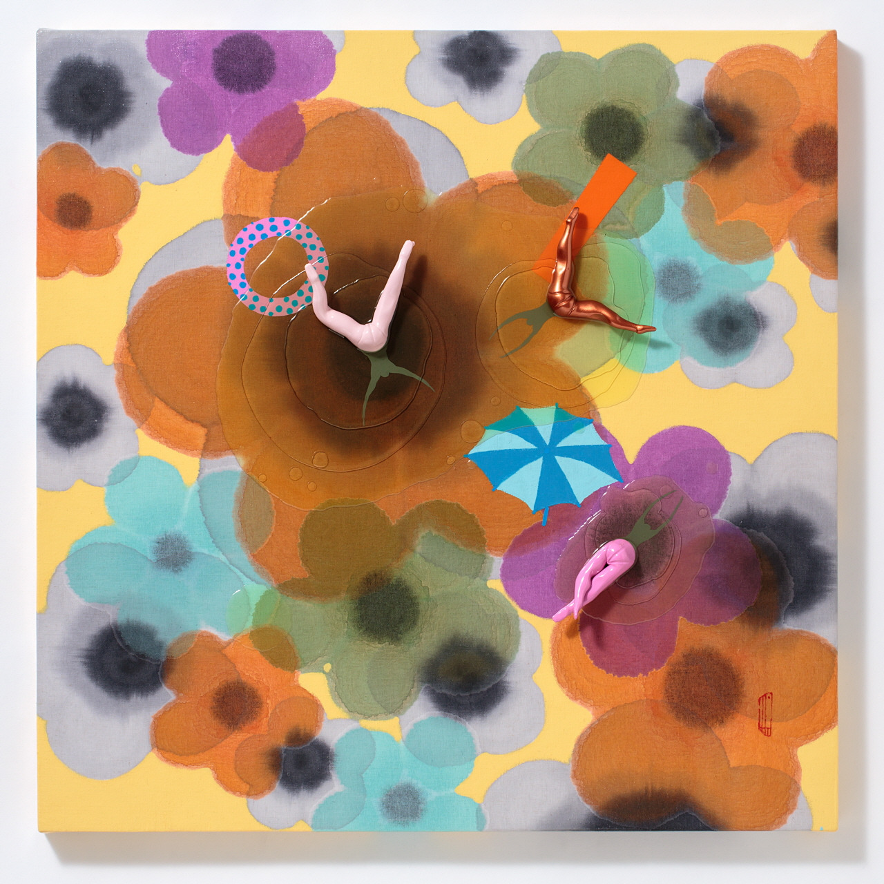 크기변환_태우, (Pool_lower 첨벙), Korean Ink & Acrylic on Canvas, Mixed media 60x60cm, 2015 (2).jpg