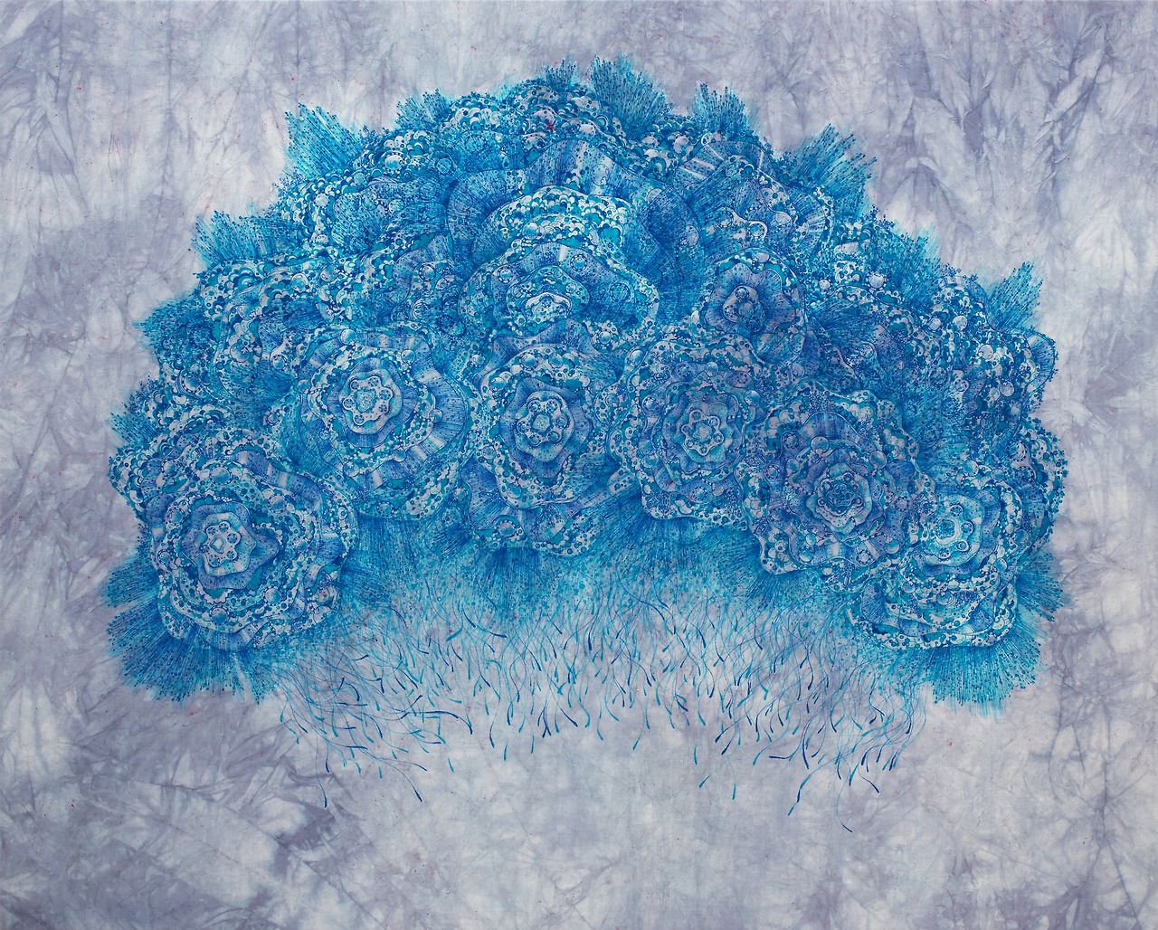 푸르른 순간 기억_ 100×80cm_ pen on dyed fabric  _2015.jpg