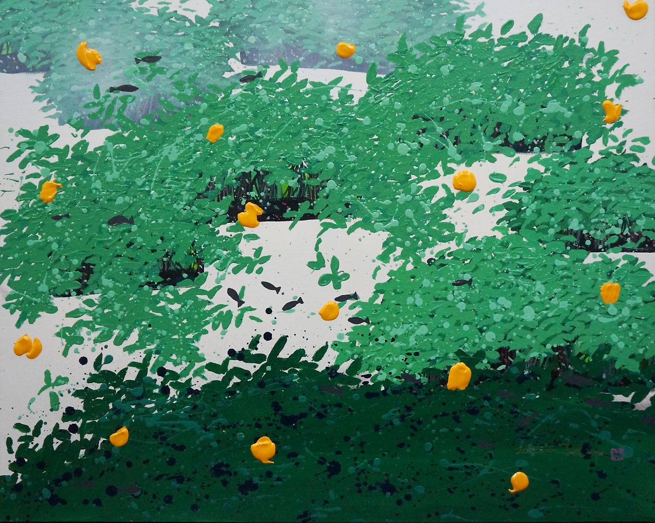 여행산수_休ver.Ⅰ-oriental ink, mixed media on fabric-72.7x90.9cm -2015.jpg