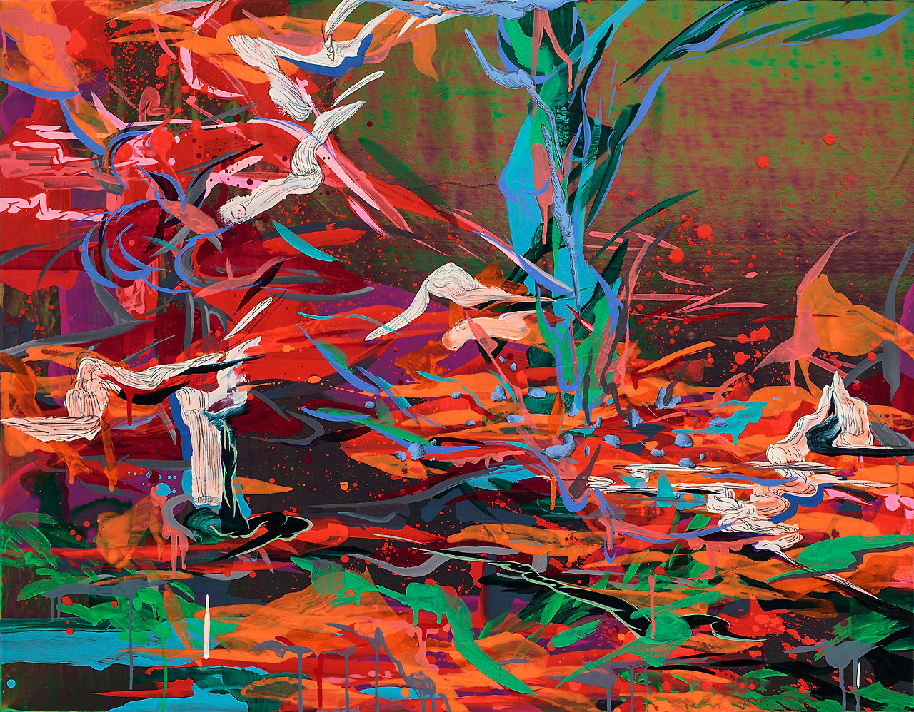 터져버릴 것 같은, 116x91cm, 합성피혁 위의 아크릴, 2015..jpg