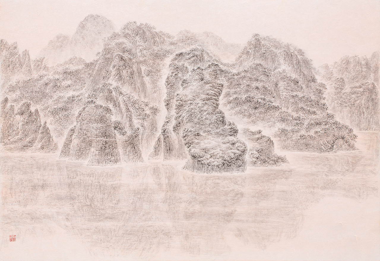 낙도(落島)   ,72.7ⅹ50.0cm , 순지에 수묵채색  ,2015.jpg