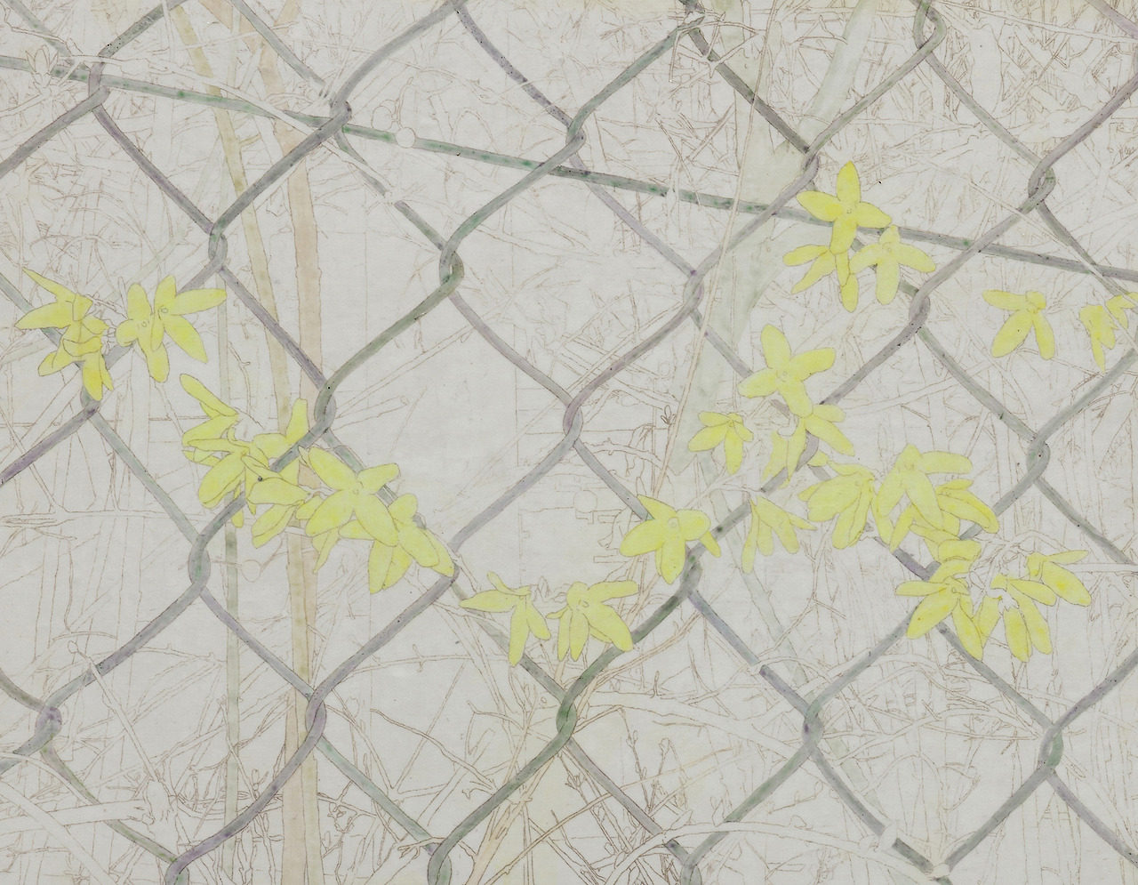 7 단서 4-1_개나리  27.5 x 35.0cm 종이에 아크릴 및 수성미디움 2015.jpg